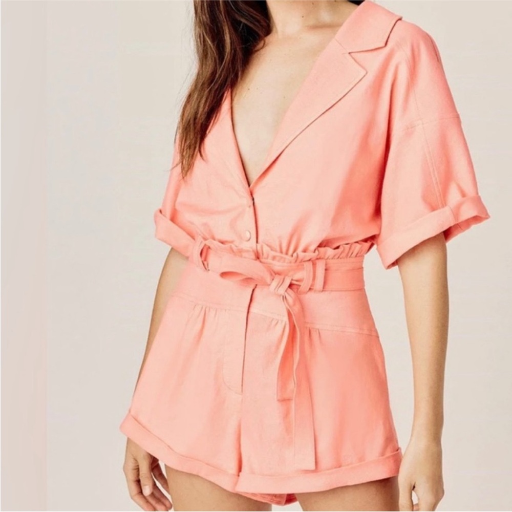 For Love And Lemons Coral Jumpsuit